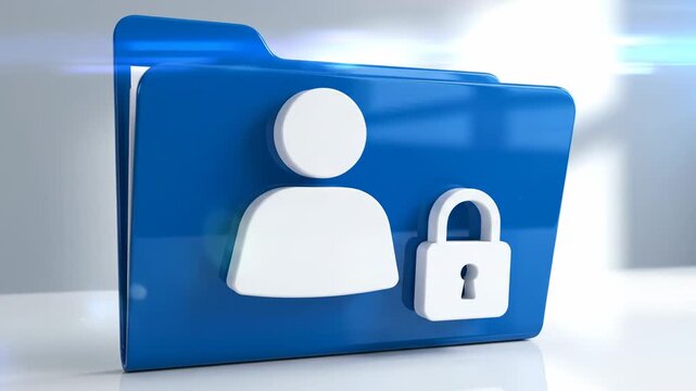 Secure personal data folder animation for cybersecurity and digital privacy concepts