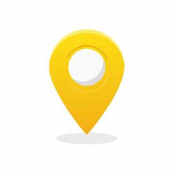 Yellow 3D Map Pin Icon