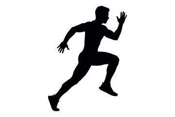Obraz premium Dynamic silhouette of a running man a powerful representation of speed and athleticism