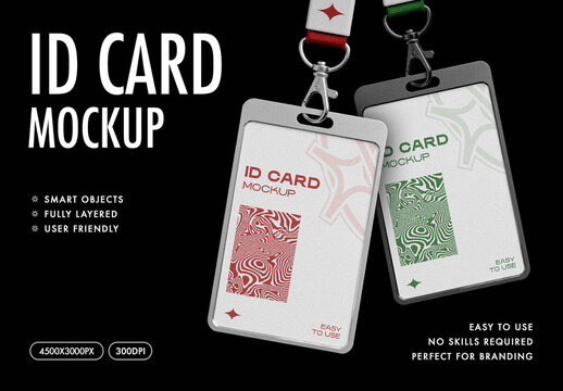 ID Card Mockup &ndash; Hanging Branding Stationery Presentation (PSD)