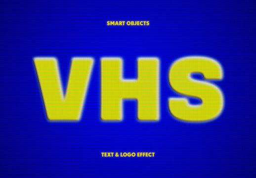 VHS Text Effect &ndash; Screen Typography for Logo, Poster & Branding (PSD)