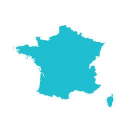 Obraz premium Map of France, sign silhouette. World Map Globe. Vector Illustration isolated on white background. Europe continent.