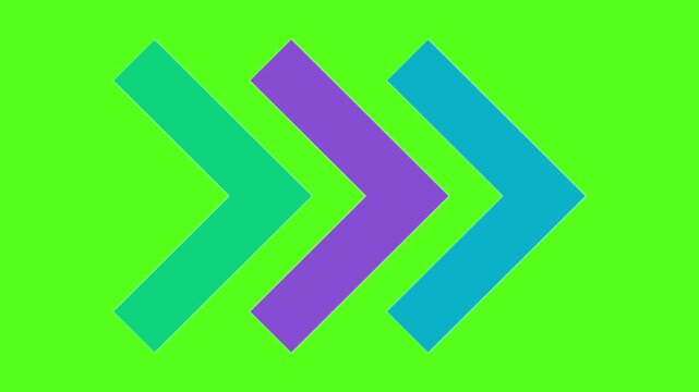 Colorful arrows on green background