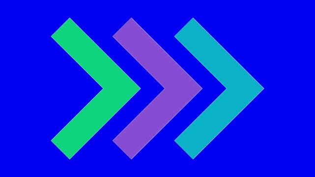 Colorful arrows pointing right on blue background