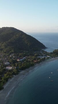 Turquoise Waters of Lazaro Bay, Ubatuba &mdash; Vertical Aerial Drone Footage