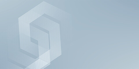 Fototapeta premium Modern hexagon lines on gray background. Geometric stripe line simple