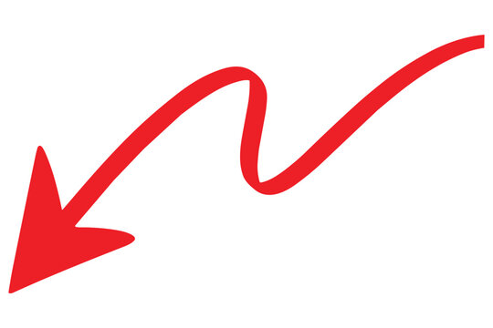 Red wavy arrow pointing down to the left, indicating a decrease or downward trend