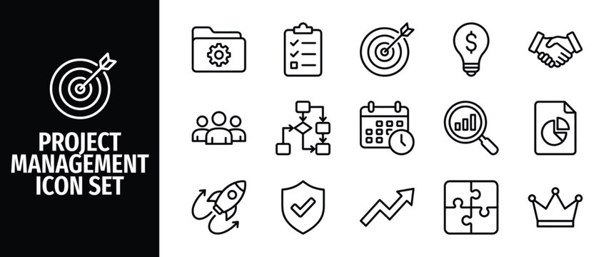 Project management icon set