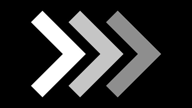 Animated gray and white arrows on black background