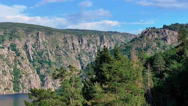 Majestic Sil River Canyons Near Santo Estevo In Galicia, Spain. Aerial Shot