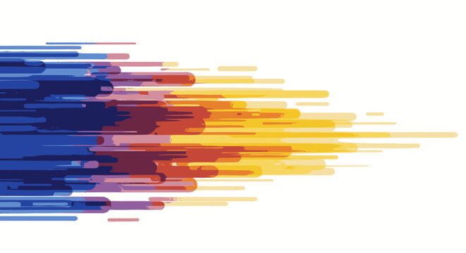 Abstract vector horizontal streaks with a dynamic blue to orange color
