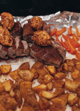 baked duck with potatoes and butter