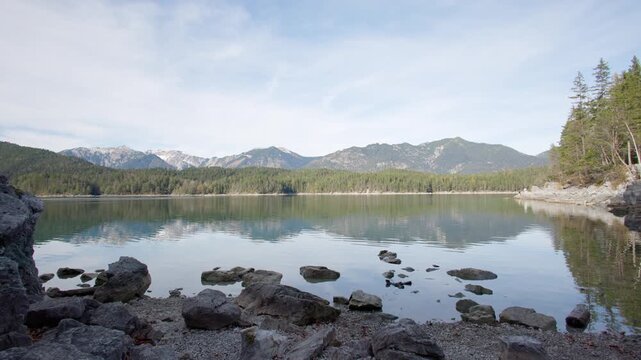 Eibsee, showing the otherside of the lake. Germany, near Garmisch-Partenkirchen, Bavaria