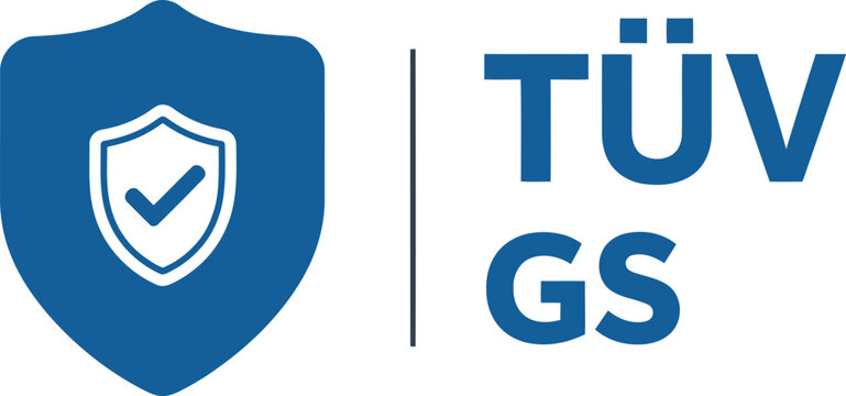 T&Uuml;V GS Certified Safety Shield Badge with Check Mark Icon