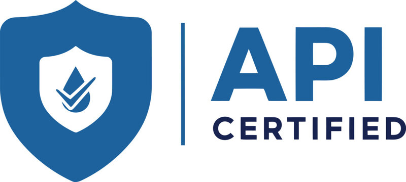 API Certified Shield Badge Logo on White Background