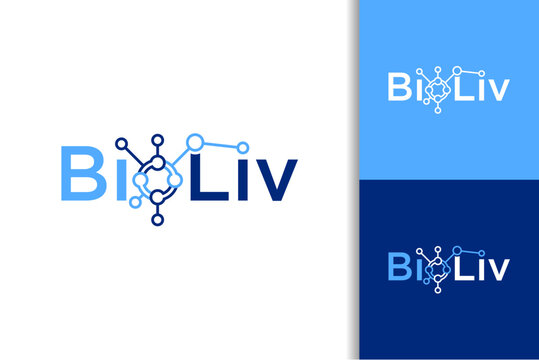 A modern Abstract AI Network vector logo for biotechnology and life sciences with Connected Nodes, featuring an abstract network symbol representing connection and innovation.