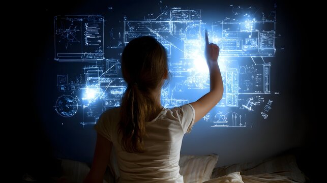 guiding students using a digital smart wall with animated diagrams