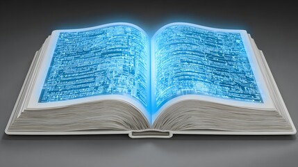 Fototapeta premium technology education visual blending traditional books with glowing digital circuits