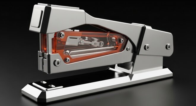 Industrial stapler, metal office supplies, stapling machine, gray