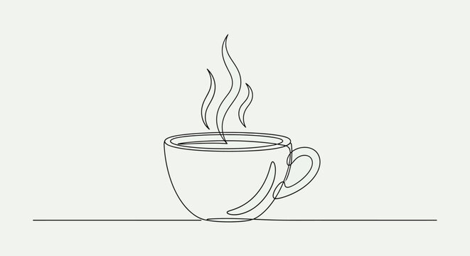 Steaming hot cup of coffee.