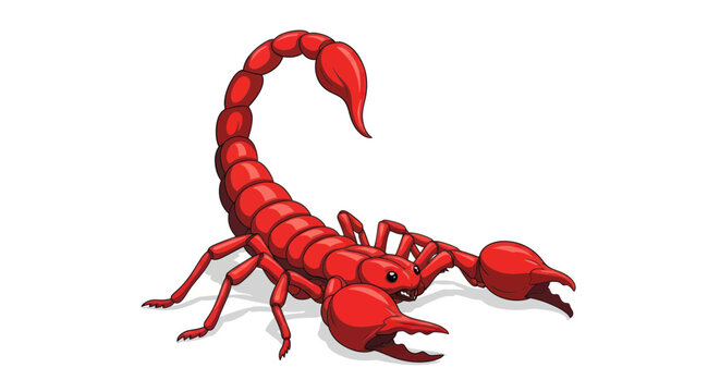 red scorpion on white background