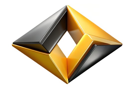3d golden impossible triangle shape