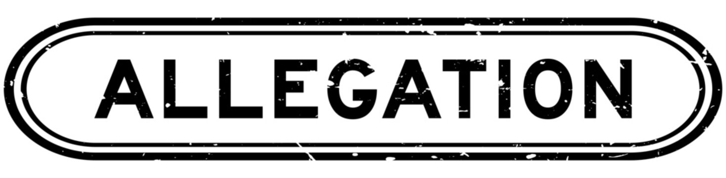 Grunge black allegation word rubber seal stamp on white background