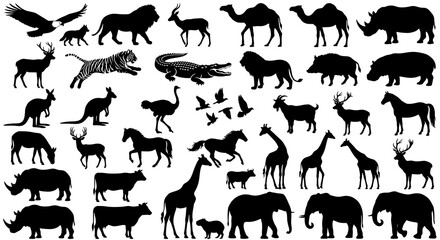 Fototapeta premium vector silhouettes of animals