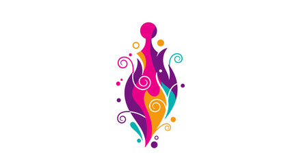 Obraz premium Vibrant abstract artistic shape with swirling patterns and colorful gradients.