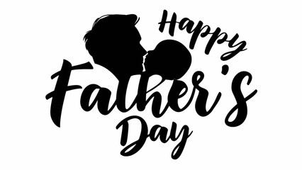 Happy Father's Day Father's Day, Happy Father's Day, Black Silhouette, Family, Greeting vector © MstRahela