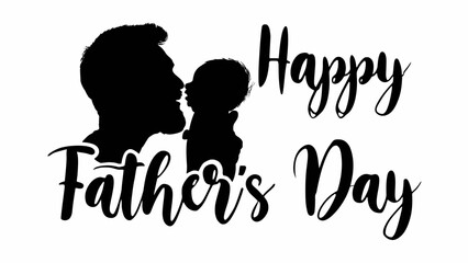 Happy Father's Day Father's Day, Happy Father's Day, Silhouette, Black, Vector, Greeting, Card, Illustration vector © MstRahela