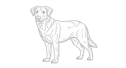 Fototapeta premium Labrador Retriever Dog Standing Upright.