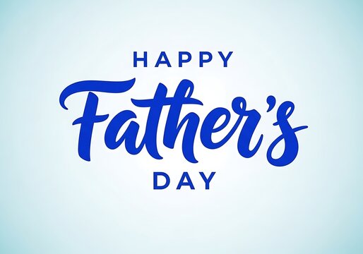 Realistic banner happy fathers day frame with lettering on blue background