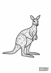 Fototapeta premium Geometric Kangaroo Silhouette - Polygon Animal Art - Abstract Mammal Design