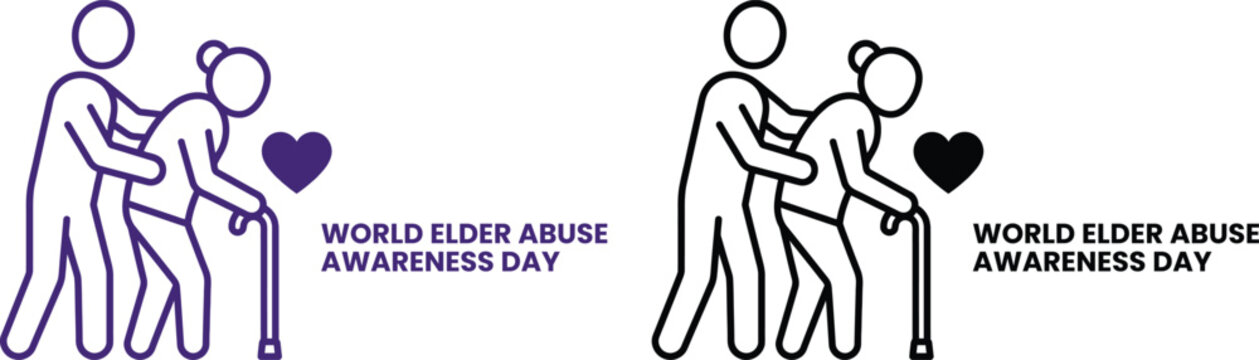 World elder abuse awareness day icons