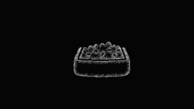 Sketch litter box icon animation - smooth progressive reveal