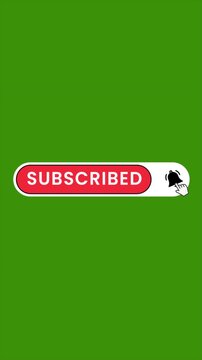 Subscribe Button Animation, Bell Notification Icon, Red Subscribe Tag, Social Media Subscription Bar, Green Screen Overlay, Channel Subscribe Interface