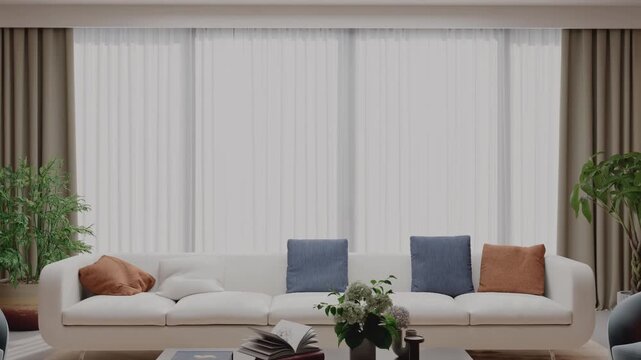 3d video rendering footage contemporary interior modern design. Stylish interior house movie clip