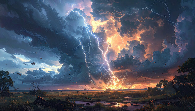 Dramatic Thunderstorm Sky