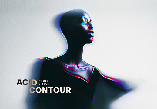 Acid Contour Photo Effect &ndash; Toxic for Album Cover & Social Media (PSD)