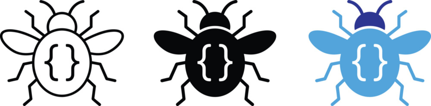 Bug Programming Code Icon Vector Illustration Software Development Debugging Technology Concept
