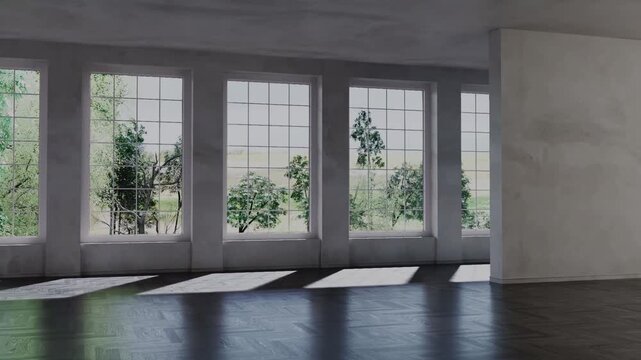 3d video rendering footage contemporary interior modern design. Stylish interior house movie clip