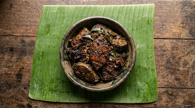Fish Ambul Thiyal Sri Lankan Sour Fish Curry | Goraka Tamarind | South Asian Seafood Stock Photo