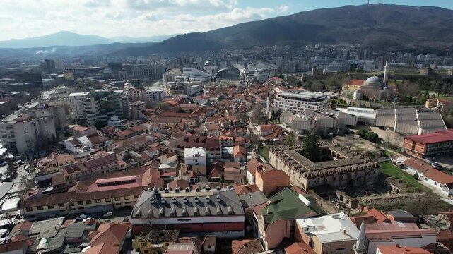 Skopje City Center Aerial View