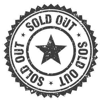 sold out black grunge round stamp. sold out stamp