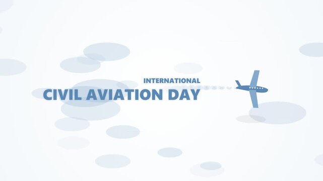 International Civil Aviation Day concept with a blue airplane flying through the sky