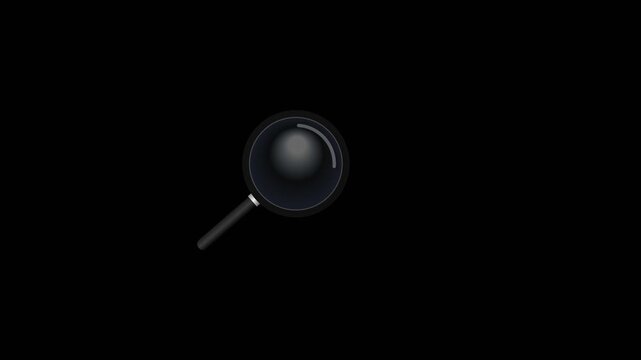 Magnifying glass search animation scanning across the screen for data information 2d