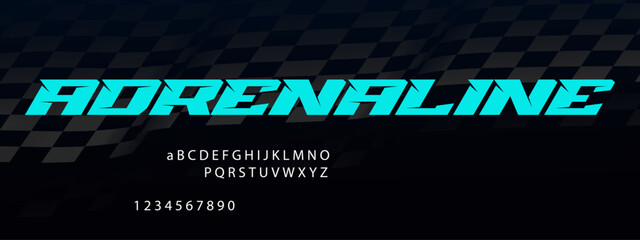 Adrenaline Racing Font Alphabet — High‑Energy Motorsport Display Typeface Inspired by Speed and Intensity © Hasan