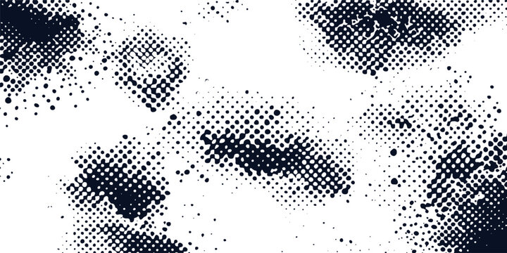Distressed black halftone dot grunge texture pattern