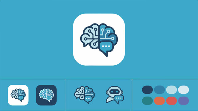 Brain Icon Design Elements.